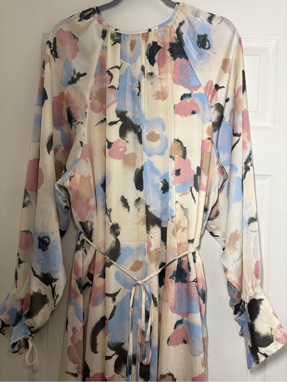 Pastel Multi Floral Tie-Waist Midi Dress - Picture 6 of 11